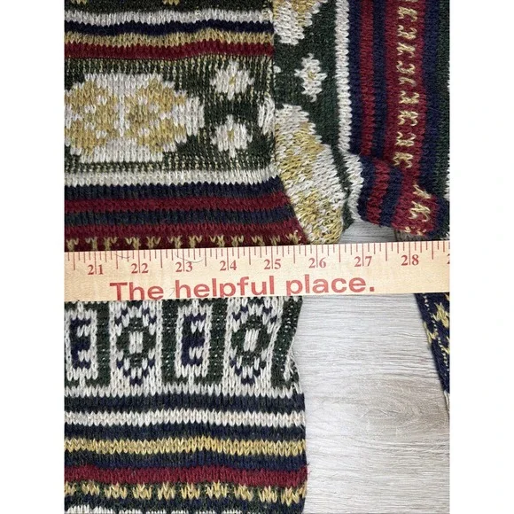 Vintage 90s David Taylor Men's Geometric Abstract Knit Crewneck Sweater size XLT - Picture 7 of 7